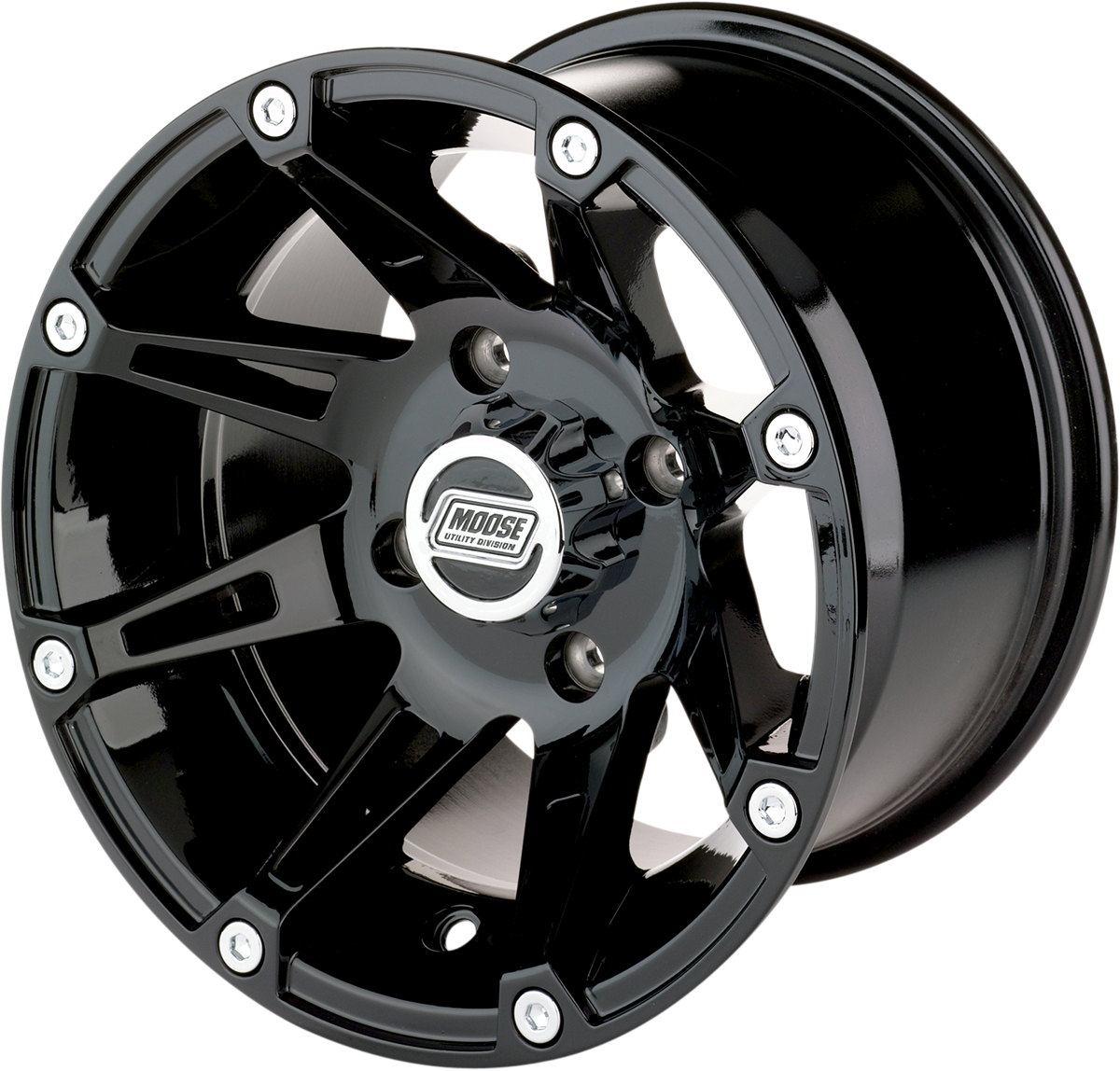 Rueda MOOSE UTILITY - 387X - Delantera/Trasera - Mecanizada Negra - 12x7 - 4/4 - 4+3 387MO12744BW4 