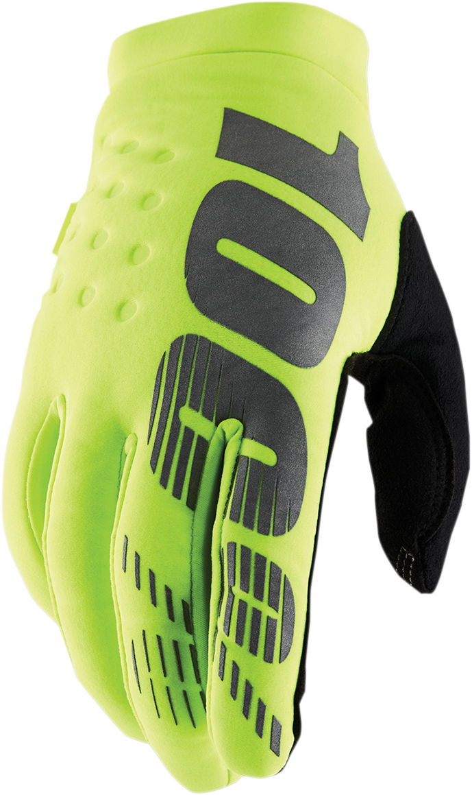 Guantes Brisker 100% para jóvenes - Amarillo fluorescente - Grandes 10004-00010