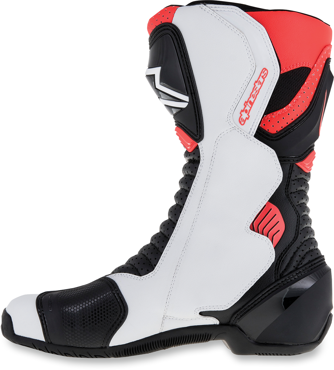 Botas ventiladas ALPINESTARS SMX-6 v2 - Negro/Blanco/Rojo Fluorescente - Talla EE. UU. 3.5 / Talla UE 36 2223017-1320-36