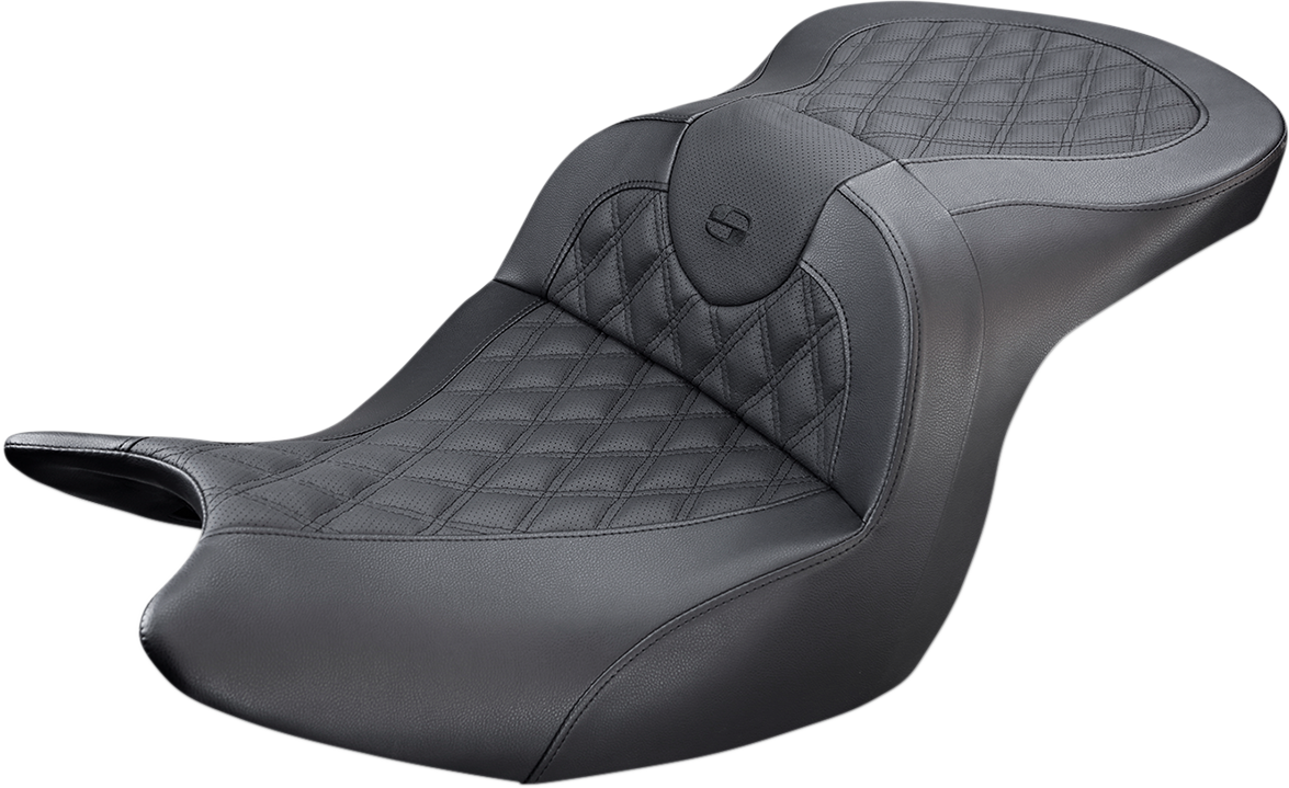 Asiento SADDLEMEN - Sofá de carretera - Sin respaldo - Costuras de celosía completas - Negro H18-07-182 