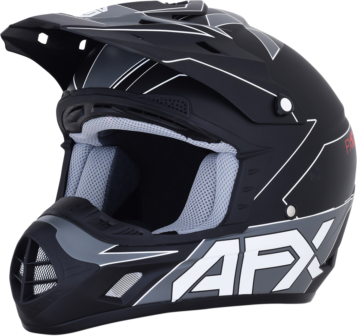 Casco de motocicleta AFX FX-17 - Aced - Negro mate/blanco - Talla mediana 0110-6490