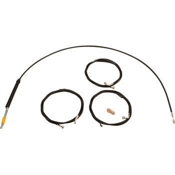 LA CHOPPERS Handlebar Cable/Brake Line Kit - Stock Ape Hanger Handlebars - Black Vinyl  Glide 2023-2024  LA-8059KT-08B