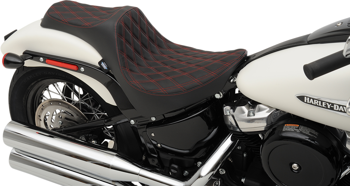 DRAG SPECIALTIES Predator III Seat - Double Diamond - Red
