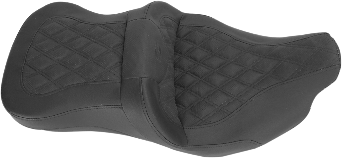 Asiento de sofá de carretera SADDLEMEN - sin respaldo - Costuras de celosía completas - Calefacción - FLH 808-07B-182HCT '08-'23 