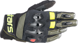 Guantes ALPINESTARS Halo - Negro Bosque/Amarillo Fluo - 2XL 3504822-6085-2X