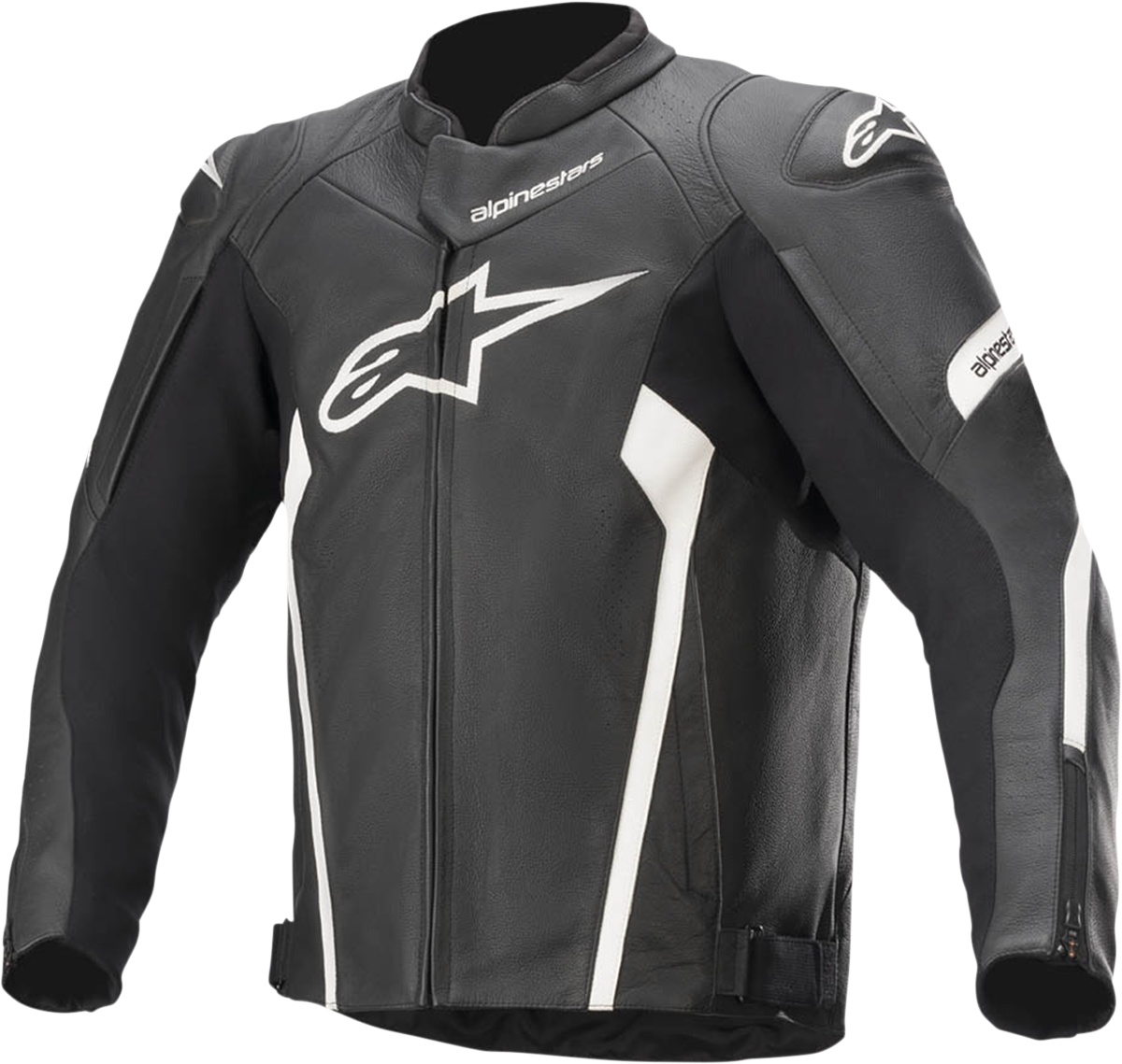 Chaqueta de cuero ALPINESTARS Faster v2 - Negro/Blanco - Talla 46 EE. UU. / 56 UE 3103521-12-56