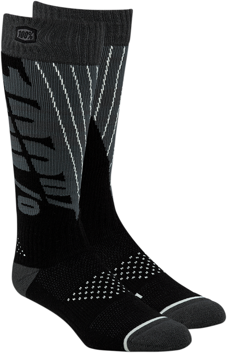 Calcetines de moto 100% Torque Comfort - Negro/Gris - Talla L/XL 24007-353-18