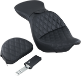 Asiento SADDLEMEN Explorer - Con respaldo - Costuras enrejadas - Negro - FXST 806-12-030LS