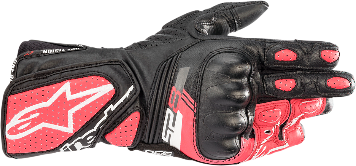 Guantes ALPINESTARS Stella SP-8 V3 para mujer - Negro/Blanco/Rosa Diva - Medianos 3518321-1832-M