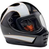 Casco BILTWELL Lane Splitter - Negro brillante/Llamas blancas - XS 1004-570-501 