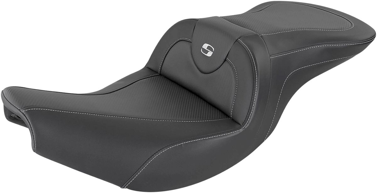 Asiento de sofá de carretera SADDLEMEN - Fibra de carbono - Sin respaldo - Negro - Indian I14-07-185 