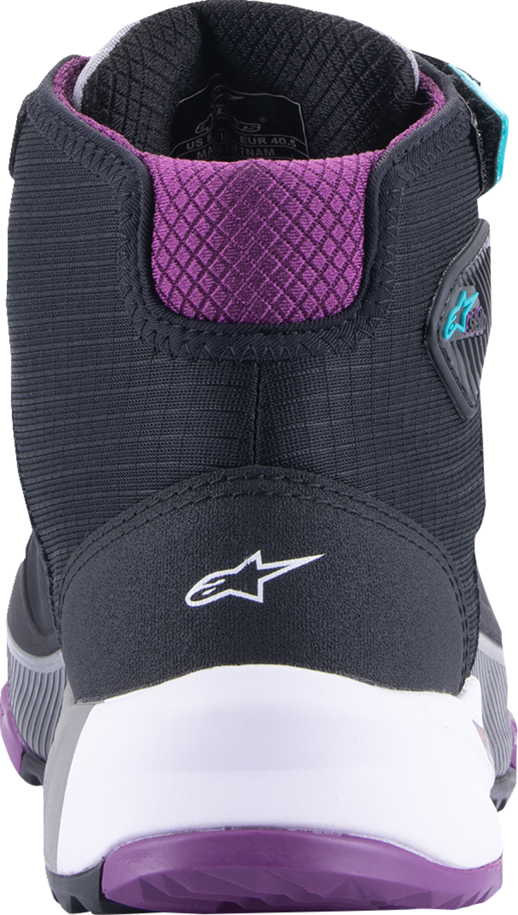 Zapatillas ALPINESTARS Stella CR-X Drystar® para mujer - Negro/Gris/Verde azulado/Morado - Talla 8.5 (EE. UU.) 2611523137085