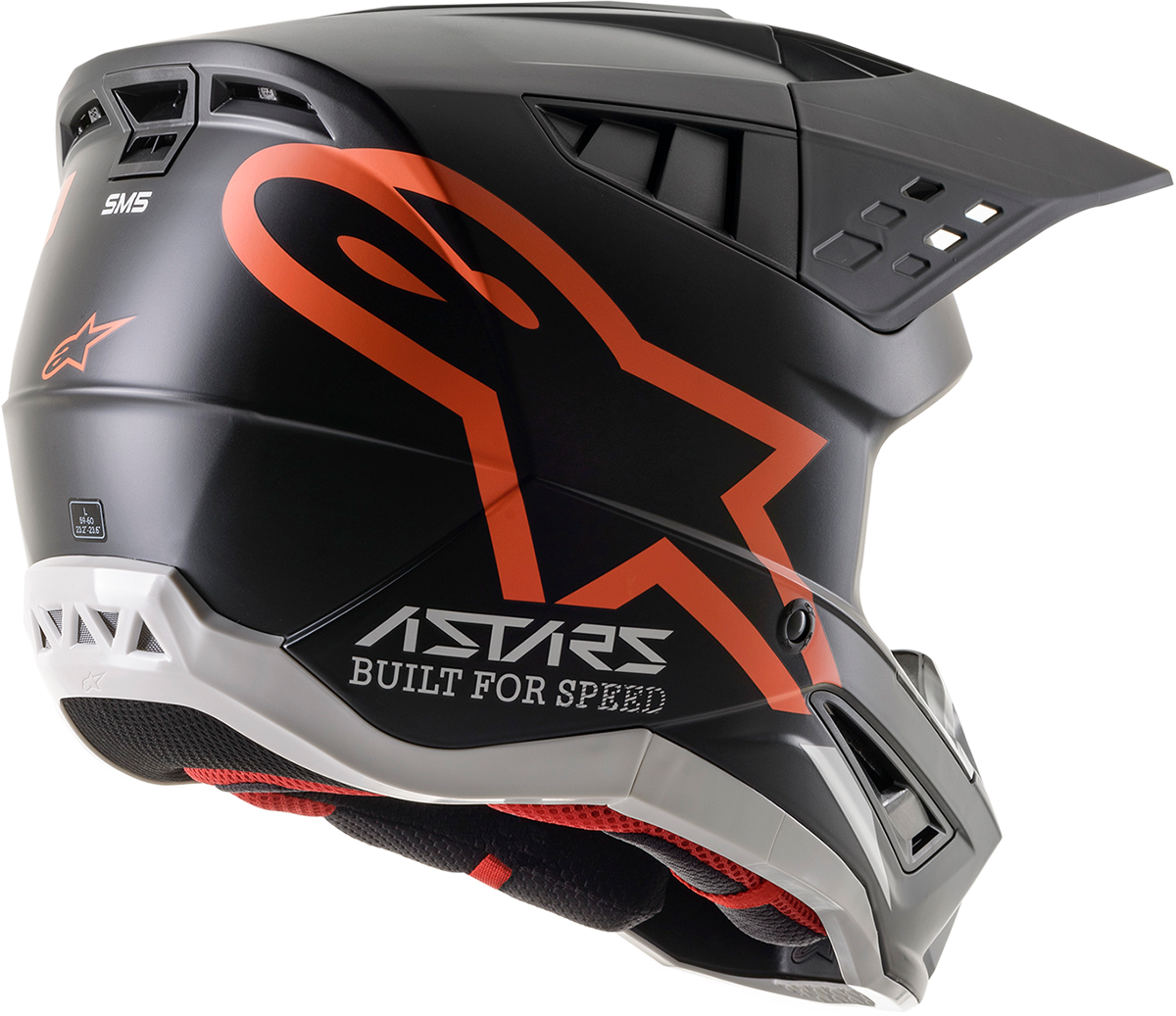 Casco de moto ALPINESTARS SM5 - Compass - Negro mate/Naranja fluorescente - 2XL 8303321-1149-2X