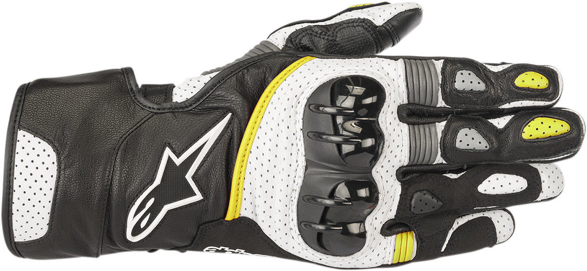 Guantes ALPINESTARS SP-2 V2 - Negro/Blanco/Amarillo Fluo - 2XL 3558218-125-2X