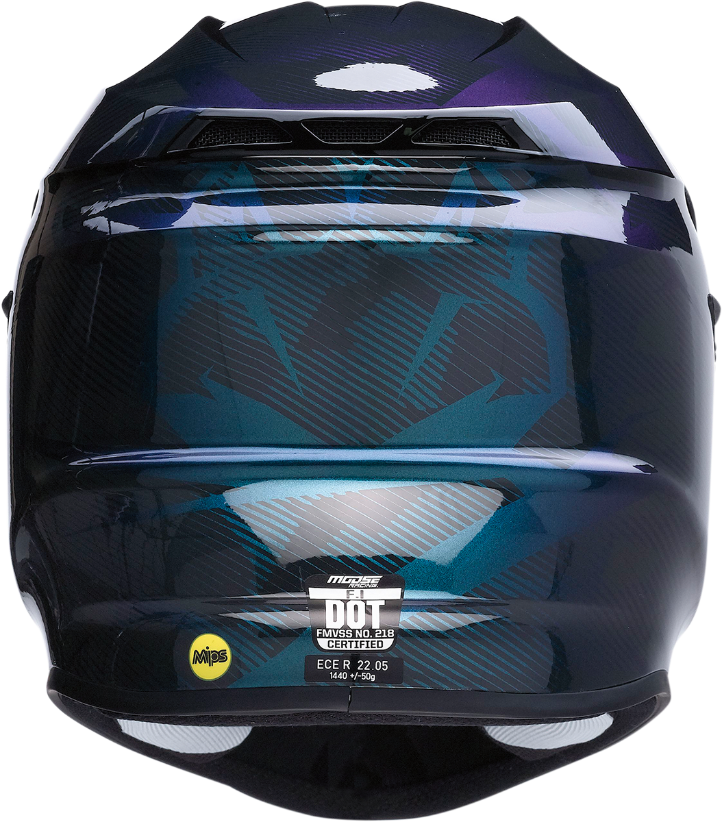 MOOSE RACING F.I. Helmet - Agroid Camo - MIPS® - Iridescent Blue