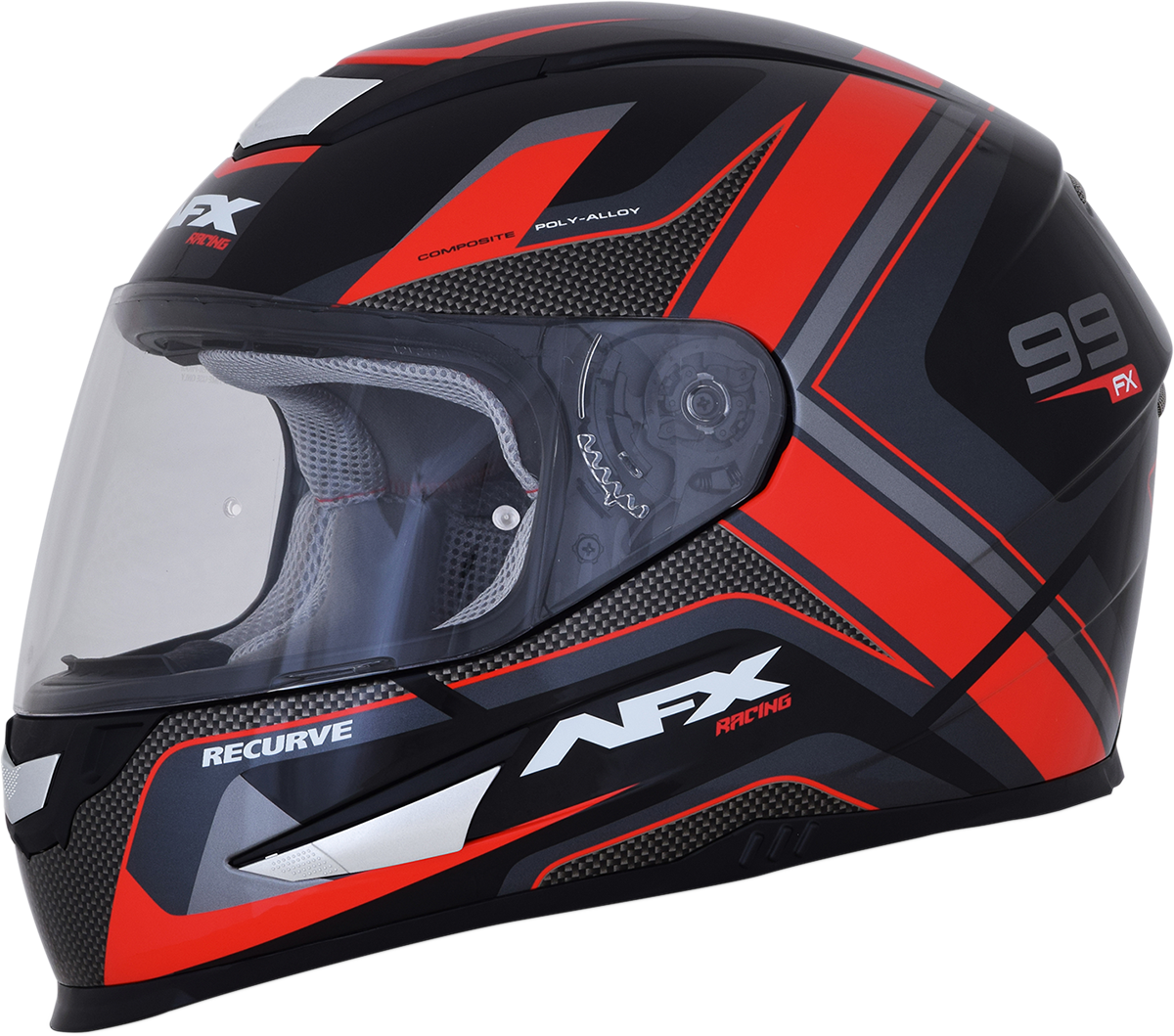 AFX FX-99 Motorcycle Helmet - Recurve - Black/Red