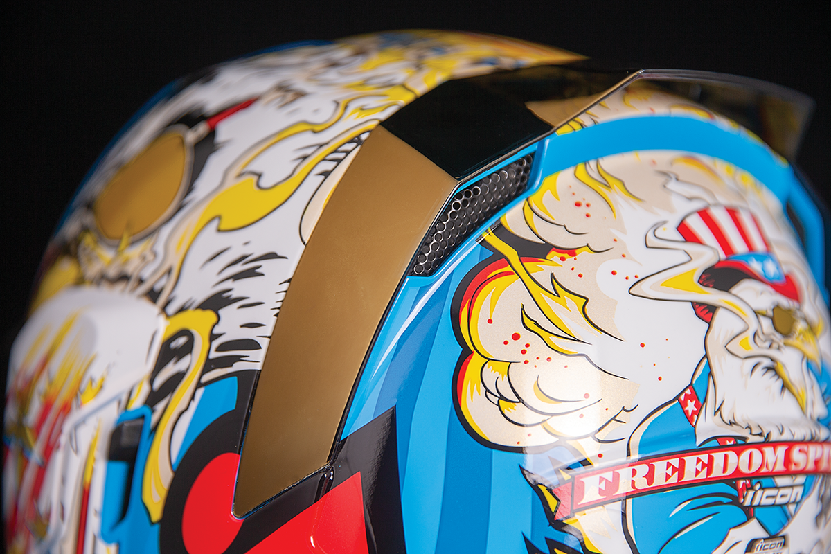 icon airflight freedom spitter full face helmet ICON Airflite™ Motorcycle Helmet - Freedom Spitter - Gold
