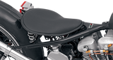 Asiento DRAG SPECIALTIES - Spring Solo - Perfil bajo - Pequeño - Cuero negro/Costuras blancas 0806-0028