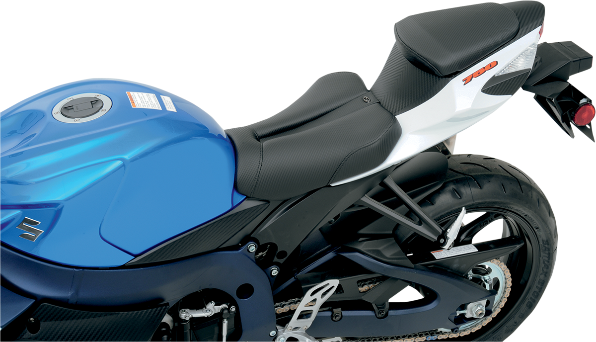 Asiento deportivo de fibra de carbono SADDLEMEN Gel Channel Track - Negro - GSXR 600/750 0810-S029 