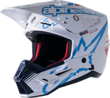 ALPINESTARS SM5 Motorcycle Helmet - Action - Gloss White/Cyan/Black - 2XL 8306122-2077-2X