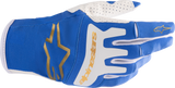 Guantes ALPINESTARS Techstar - Azul UCLA/Dorado Rushed - Pequeños 3561023-7265-S