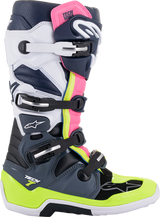 Botas ALPINESTARS Tech 7 - Negro/Rosa/Blanco/Amarillo - Talla 8 de EE. UU. 2012014-9076-8