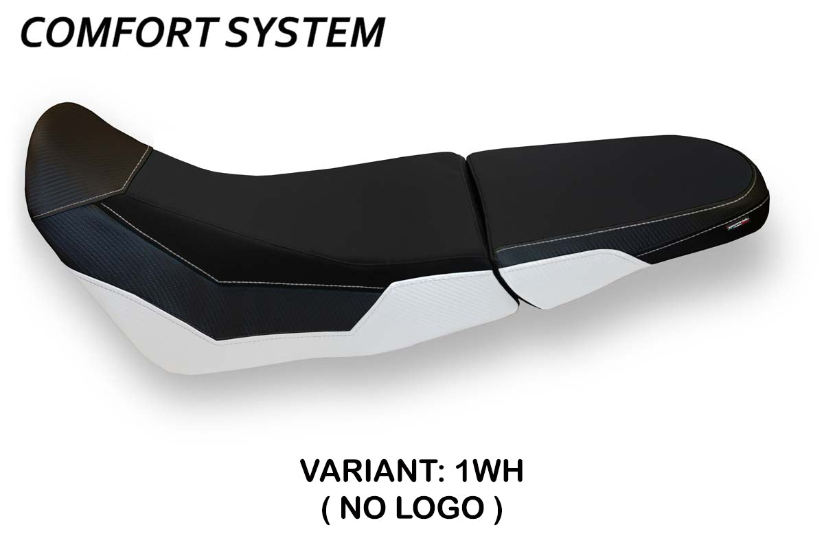 Funda de asiento para Honda Africa Twin 1000 Adventure 2018-2019 Tappezzeria Italia TPZ Comfort en blanco