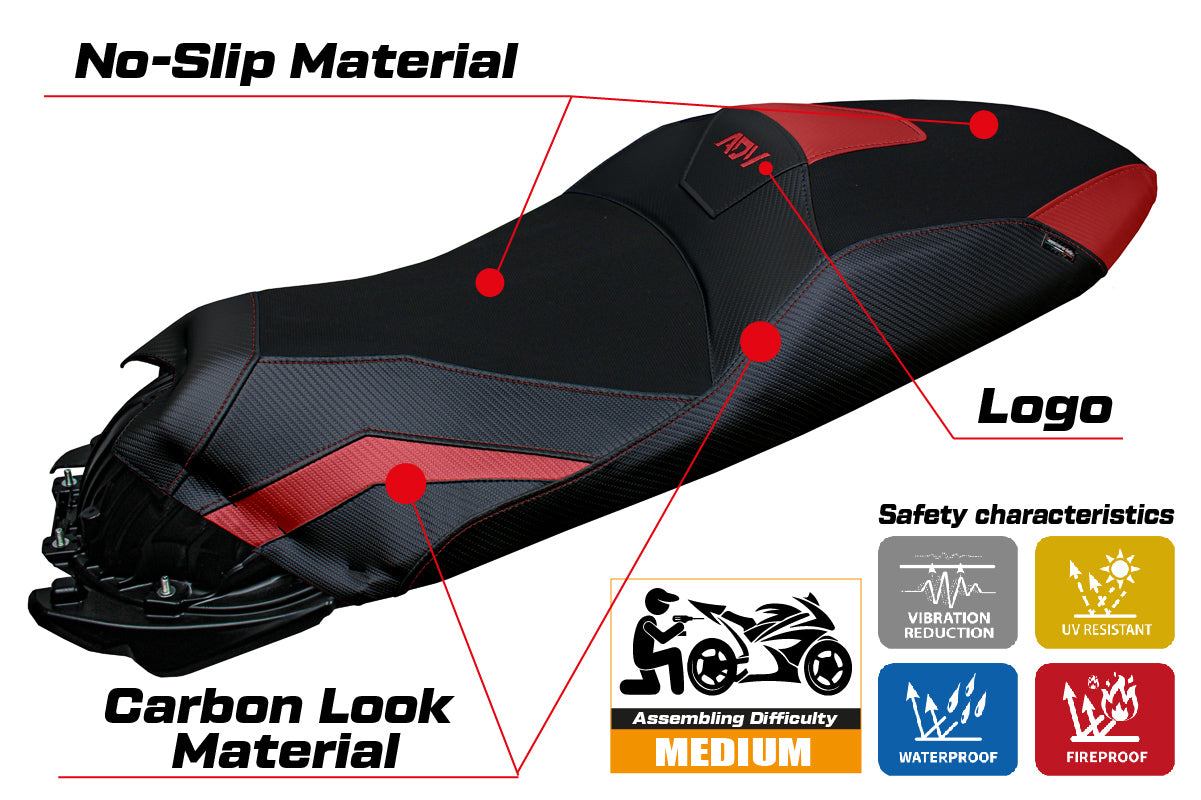 Honda ADV 350 2022-2026 Seat Cover Tappezzeria Italia TPZ in Red and Black