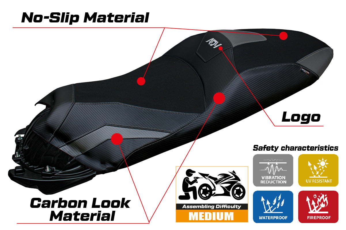 Honda ADV 350 2022-2026 Seat Cover Tappezzeria Italia TPZ in Grey and Black