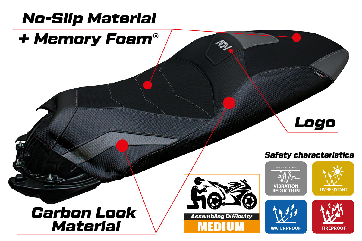 Honda ADV 350 2022-2026 Seat Cover Tappezzeria Italia TPZ Comfort in Grey and Black