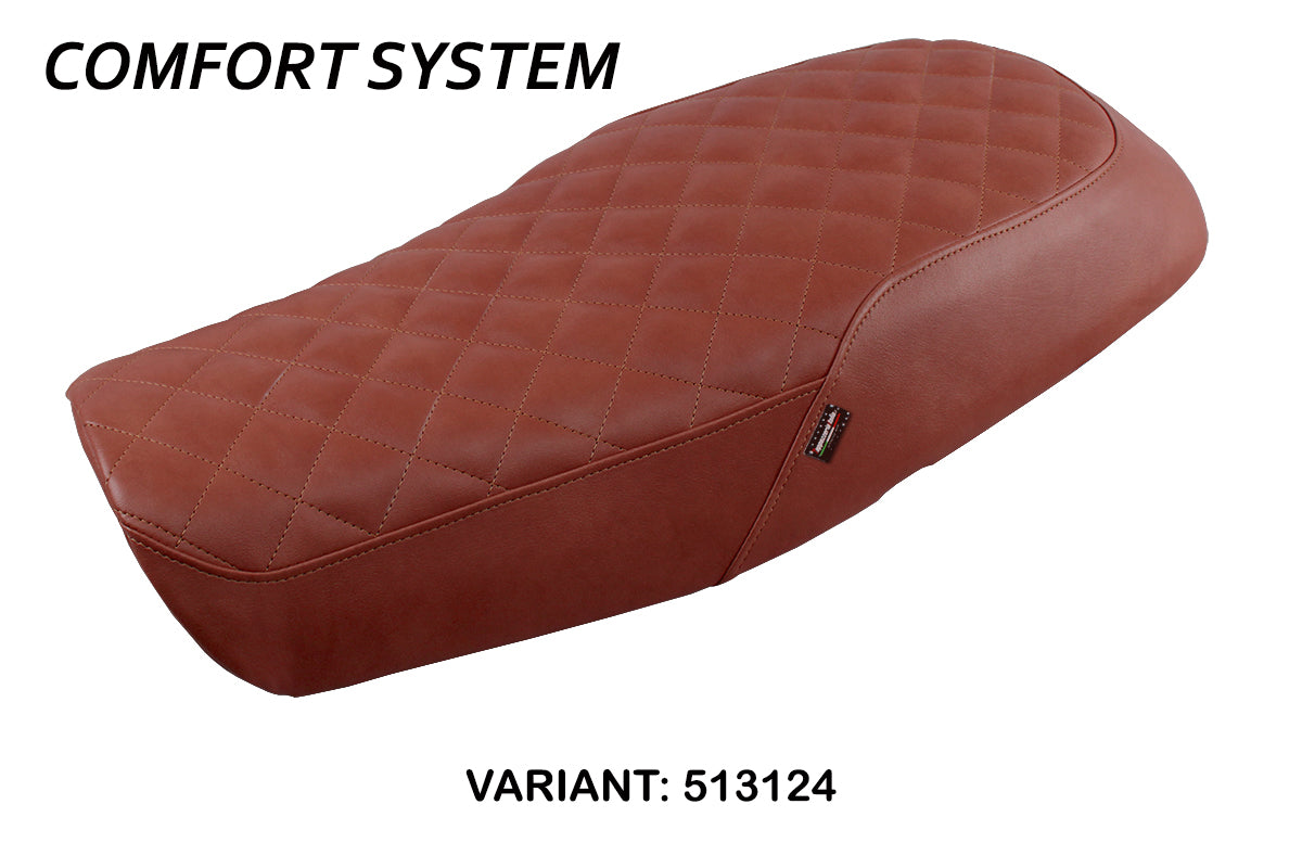 Funda de asiento Tappezzeria Italia TPZ Comfort para Honda CB1100RS 2017-2022 en color ladrillo oscuro