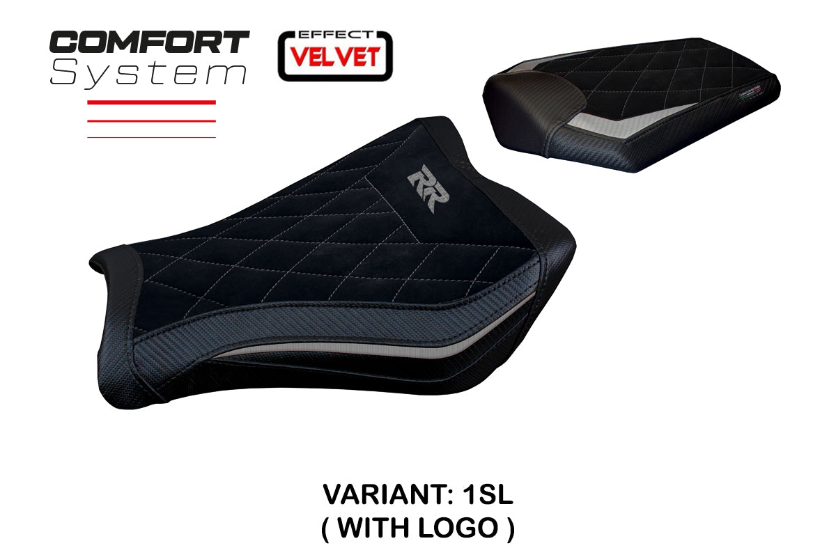 Funda de asiento Honda CBR1000RR 2008-2016 Tappezzeria Italia TPZ Comfort en plata diamante