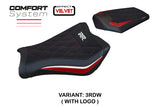 Funda de asiento Honda CBR1000RR 2008-2016 Tappezzeria Italia TPZ Comfort en rojo y blanco diamante