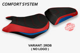 Funda de asiento Honda CB500F 2012-2015 Tappezzeria Italia TPZ Comfort en rojo, azul y negro