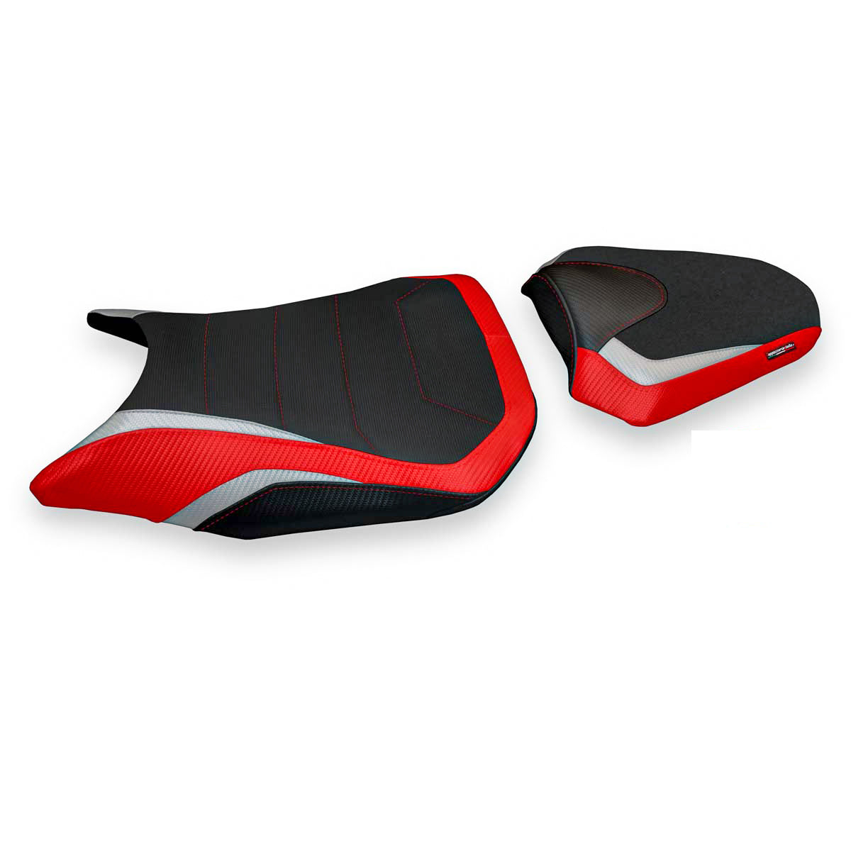 Funda de asiento Honda CB500F 2016-2023 Tappezzeria Italia TPZ Comfort en rojo y plata