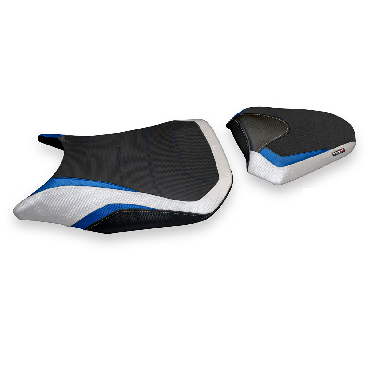 Funda de asiento Honda CB500F 2016-2023 Tappezzeria Italia TPZ Comfort en blanco y azul