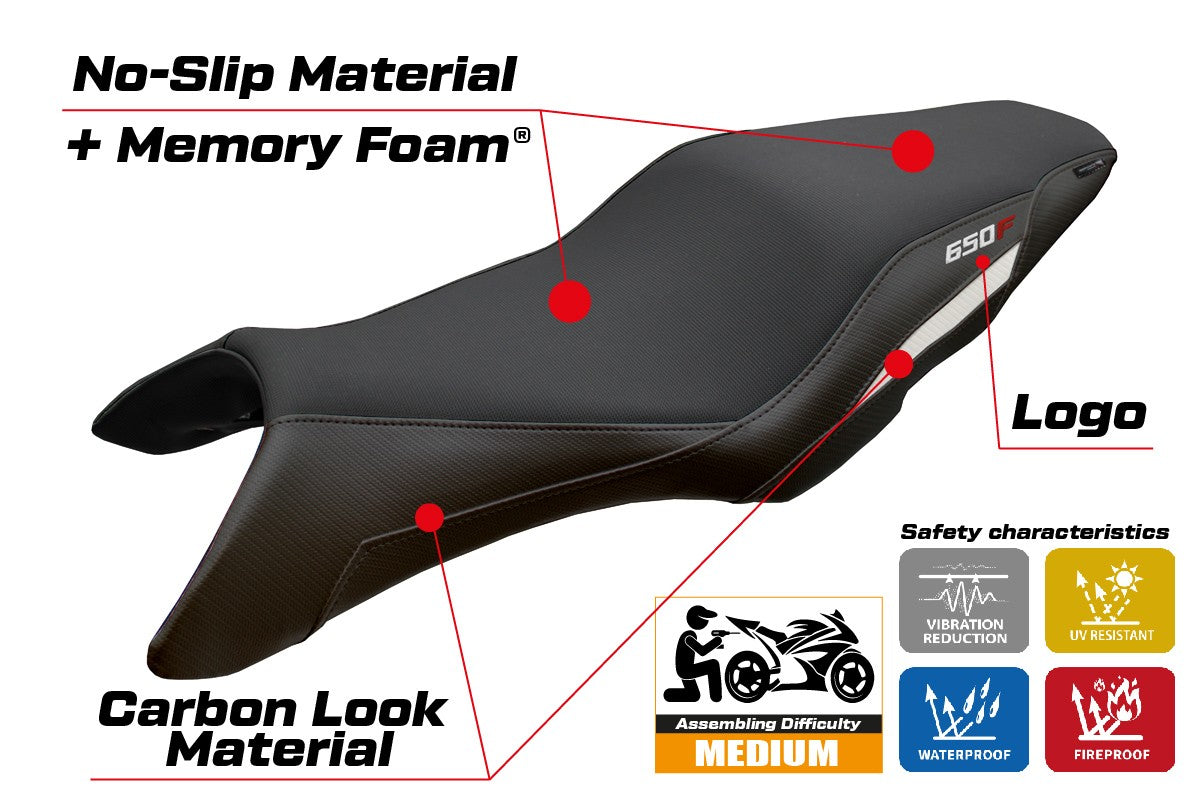 Honda CB650F 2014 2015 2016 2017 2018 Seat Cover Tappezzeria Italia TPZ Comfort White Black