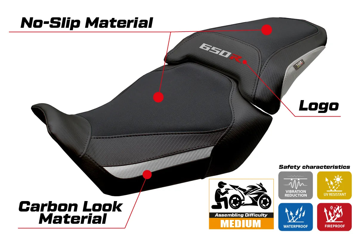 Honda CB650R 2024-2026 Seat Cover TPZ Italia Silver Black