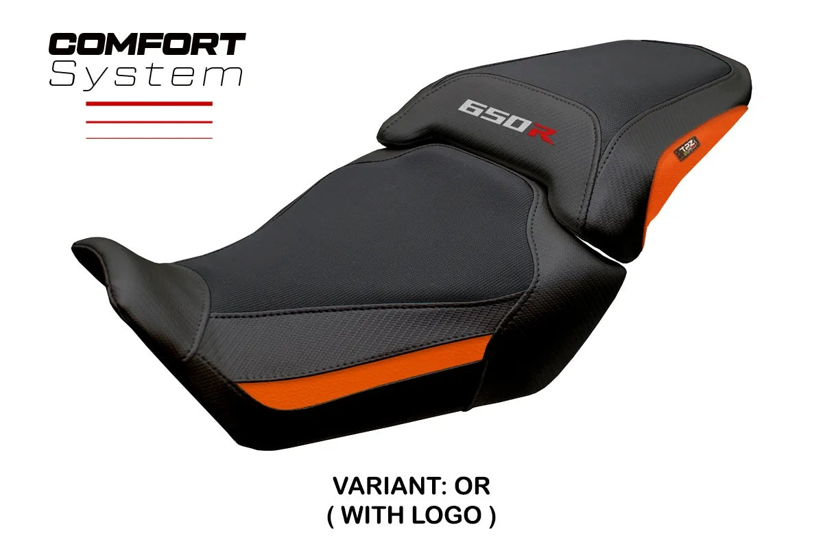 Honda CB650R 2024-2026 Seat Cover TPZ Italia Comfort Orange Black