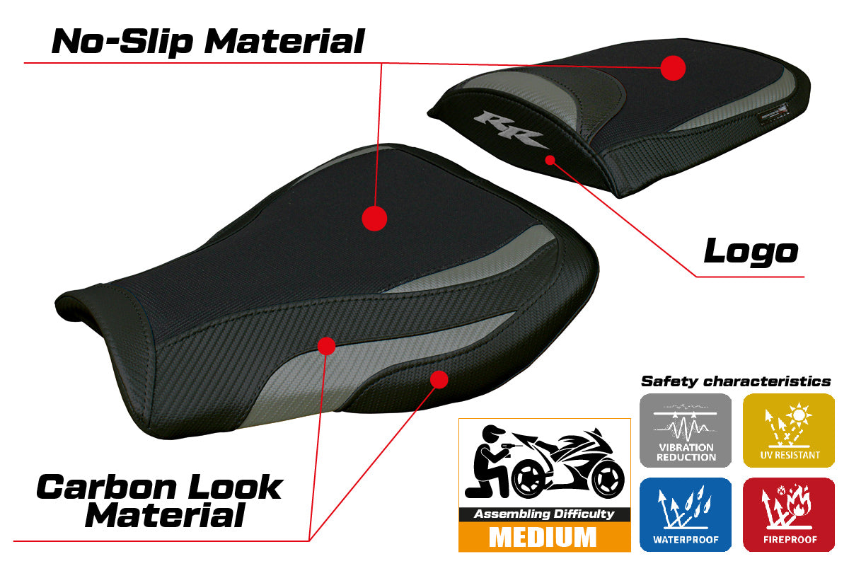 Honda CBR 600 RR 2007-2022 2023 2024 Seat Cover Tappezzeria Grey Black