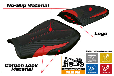 Honda CBR 600 RR 2007-2022 2023 2024 Seat Cover Tappezzeria Ultragrip Red Black