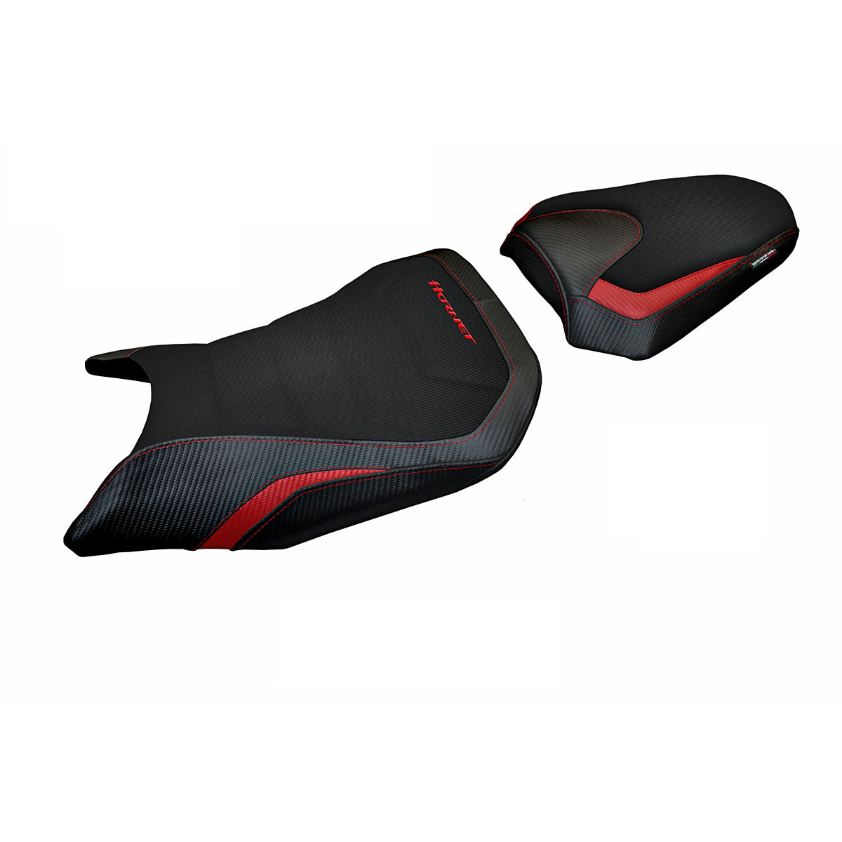 Funda de asiento para Honda CB750 Hornet 2023-2025 Tappezzeria Italia TPZ en rojo y negro