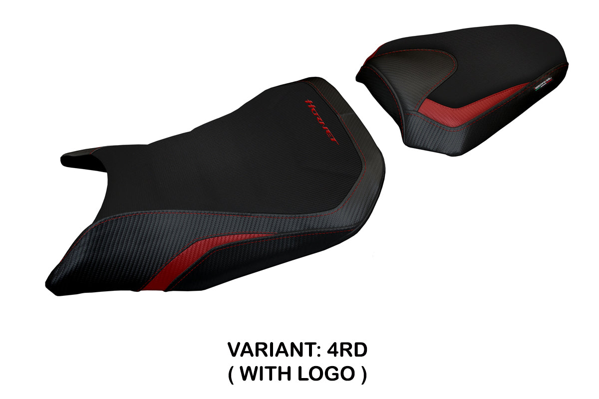 Funda de asiento para Honda CB750 Hornet 2023-2025 Tappezzeria Italia TPZ en rojo y negro