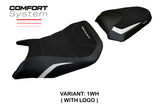 Funda de asiento para Honda CB750 Hornet 2023-2025 Tappezzeria Italia TPZ Comfort en blanco y negro