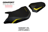 Funda de asiento Honda CB750 Hornet 2023-2025 Tappezzeria Italia TPZ Comfort en amarillo y negro