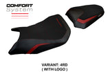 Funda de asiento para Honda CB750 Hornet 2023-2025 Tappezzeria Italia TPZ Comfort en rojo y negro