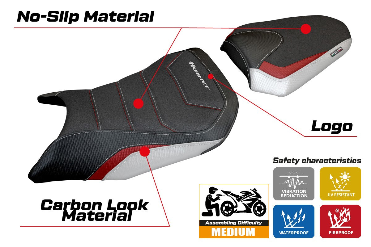 Honda CB 750 Hornet 2023-2025 Seat Cover Tappezzeria Italia TPZ Ultragrip White Red Black