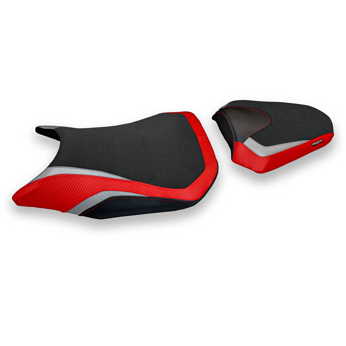 Funda de asiento para Honda CBR500R 2017-2025 Tappezzeria Italia TPZ en rojo, plata y negro