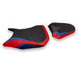Funda de asiento Honda CBR500R 2017-2025 Tappezzeria Italia TPZ Ultragrip en rojo y azul