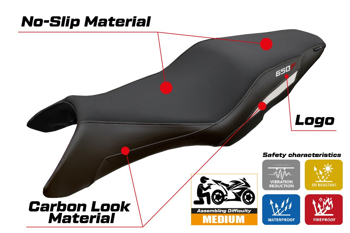 Honda CBR650F 2014 2015 2016 2017 2018 Seat Cover Tappezzeria Italia TPZ White Black